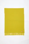 Acne Studios Fringe Wool Scarf - Oversized In Acid Yellow