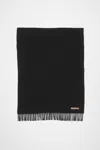 Acne Studios Fringe Wool Scarf - Oversized In Black