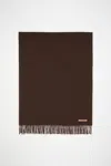 Acne Studios Fringe Wool Scarf - Oversized In Brown Melange