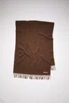 Acne Studios Fringe Wool Scarf - Oversized In Dark Rust Melange