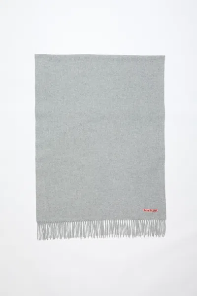 Acne Studios Fringe Wool Scarf - Oversized In Light Grey Melange