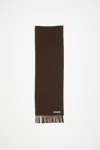 Acne Studios Fringe Wool Scarf - Skinny In Brown Melange