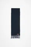 Acne Studios Fringe Wool Scarf - Skinny In Navy Blue