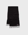 Acne Studios Fringe Wool Scarf Svart