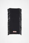 Acne Studios Fringe Wool Scarf In Black Melange