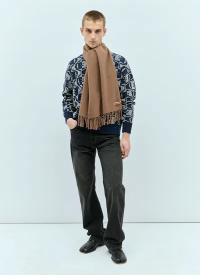 Acne Studios Brown Narrow Fringe Scarf