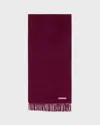 Acne Studios Fringe Wool Scarf In Burgundy