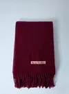 Acne Studios Fringe Wool Scarf In Burgundy
