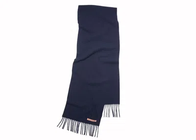 Pre-owned Acne Studios Fringe Wool Scarf In Navy Blue