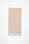 Acne Studios Fringe Wool Scarf – Narrow In Oatmeal Melange