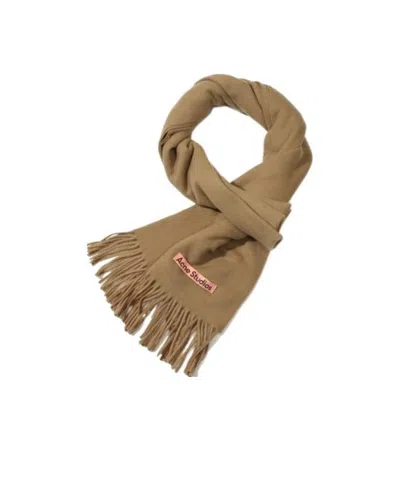 Acne Studios Fringed Cashmere Scarf In Brown