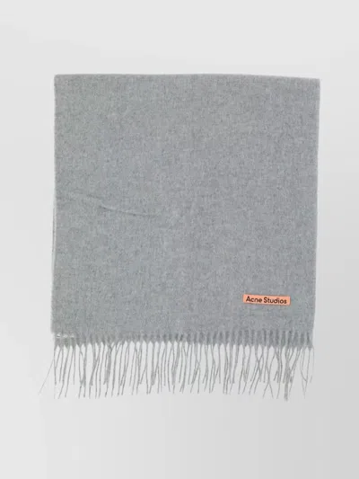 Acne Studios Fringed Edge Cashmere Scarf In Gray