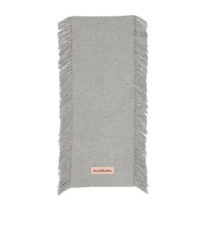 Acne Studios Fringed-edge Scarf In Gray