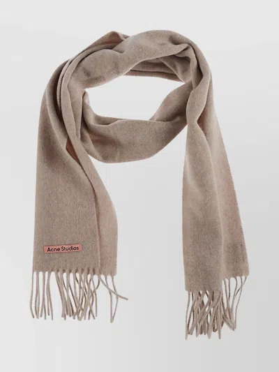 Acne Studios Fringed Edge Wool Scarf In Neutrals