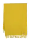 Acne Studios Fringed-edge Wool Scarf In Yellow