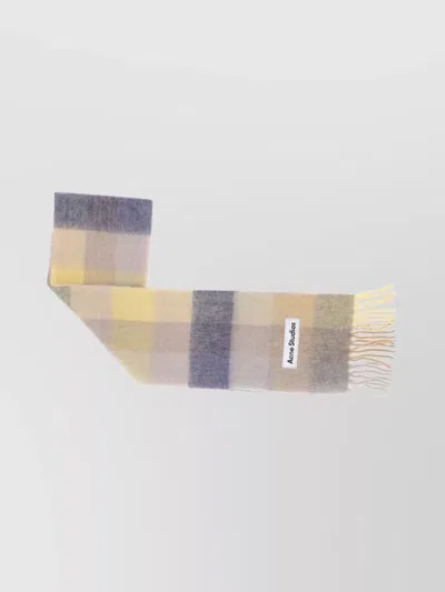 Acne Studios Fringed Ends Scarf With Timeless Style In Multi