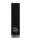 Acne Studios Fringed Logo-detail Scarf In Black