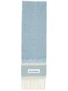 Acne Studios Fringed Logo Scarf In Blue