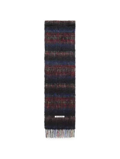 Acne Studios Fringed Mohair Scarf In Brown