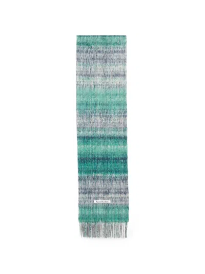 Acne Studios Fringed Mohair Scarf In Green