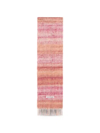 Acne Studios Fringed Mohair Scarf In Pink