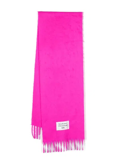 Acne Studios Fringed Scarf In Fuchsia Pink