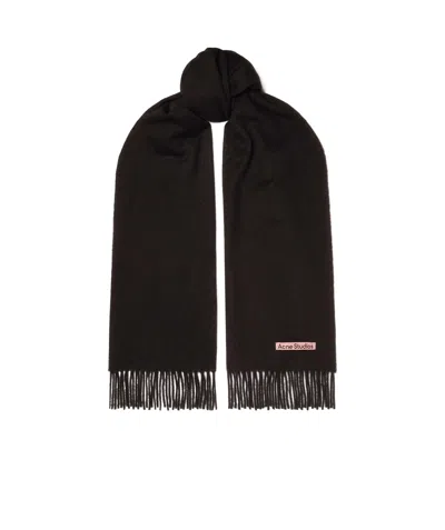 Acne Studios Fringed Scarf In Black