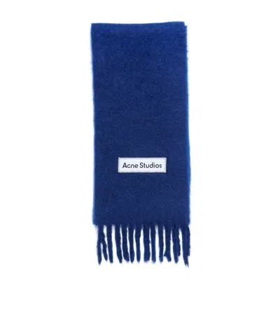 Acne Studios Fringed Scarf In Blue