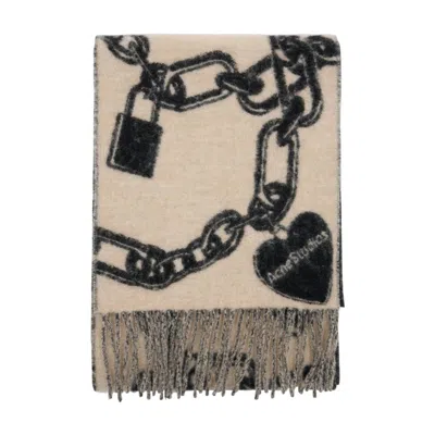 Acne Studios Fringed Scarf In Brown