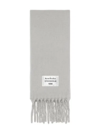 Acne Studios Fringed Scarf In Gray