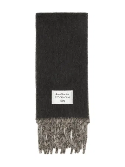 Acne Studios Fringed Scarf In Gray