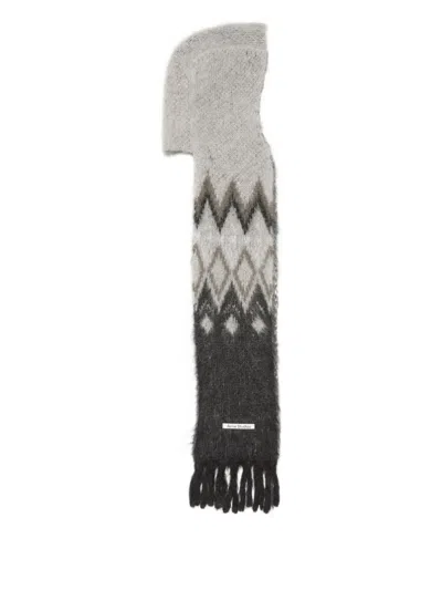 Acne Studios Fringed Scarf In Gray