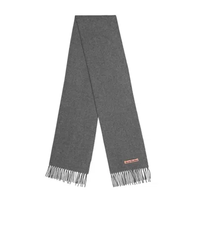 Acne Studios Fringed Scarf In Gray
