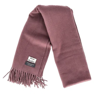 Acne Studios Fringed Scarf In Rose Wool In Pink