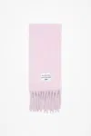 Acne Studios Logo Patch Fringed Scarf In Pink,lilac