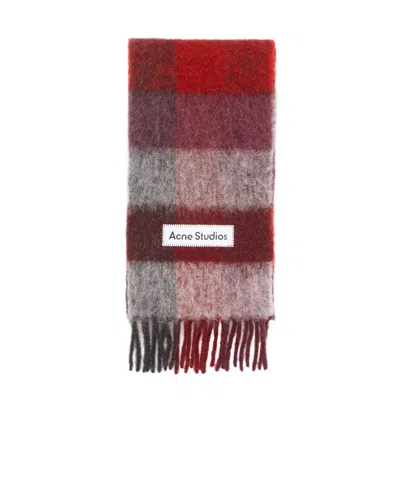 ACNE STUDIOS ACNE STUDIOS LOGO PATCH CHECKED SCARF