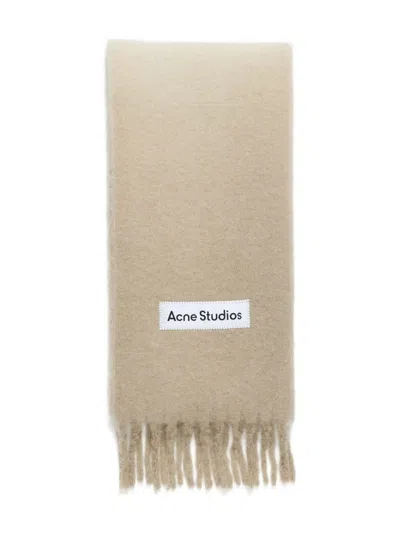 Acne Studios Fringed Scarf In Neutral