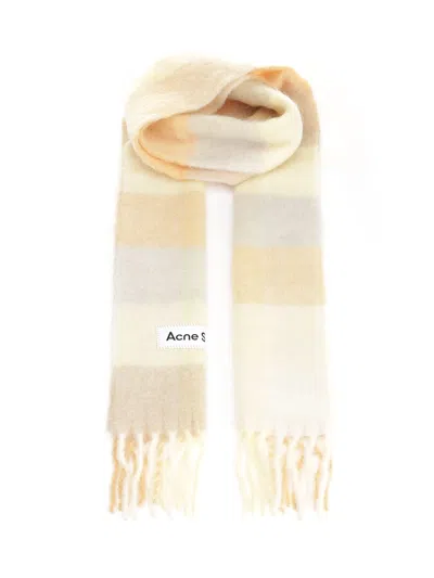 Acne Studios Fringed Scarf Scarves And Foulards Beige