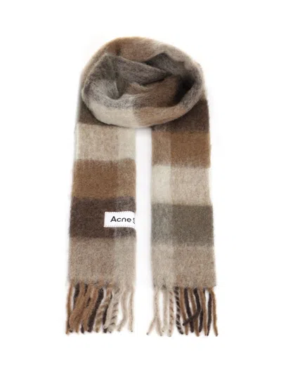 Acne Studios Fringed Scarf Scarves And Foulards Brown
