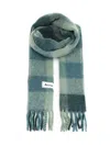 Acne Studios Fringed Scarf Scarves And Foulards Green In Blue