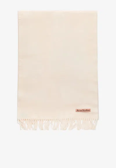 Acne Studios Fringed Signature Scarf In Pink