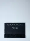 Acne Studios Men Fringed Wool Scarf In Black
