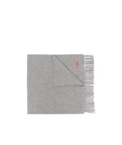 ACNE STUDIOS ACNE STUDIOS LOGO PATCH FRINGED SCARF