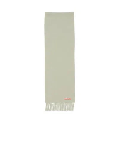 Acne Studios Fringed Wool Scarf In Nude