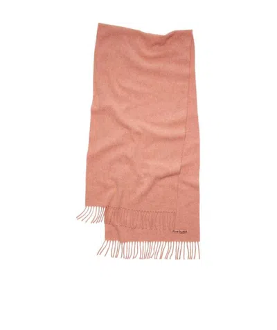 Acne Studios Fringed Wool Scarf In Pink