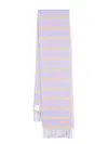 Acne Studios Fringed Wool Scarf In Purple