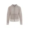 Acne Studios Zip-up Knit Hoodie In Beige