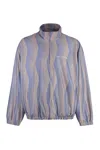 Acne Studios Full-zip Nylon Sweatshirt In Multicolor