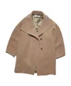Acne Studios Funnel-neck Single-breasted Coat In Multi