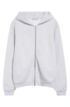 Acne Studios Fupiter Face Patch Mélange Fleece Zip Hoodie In Gray